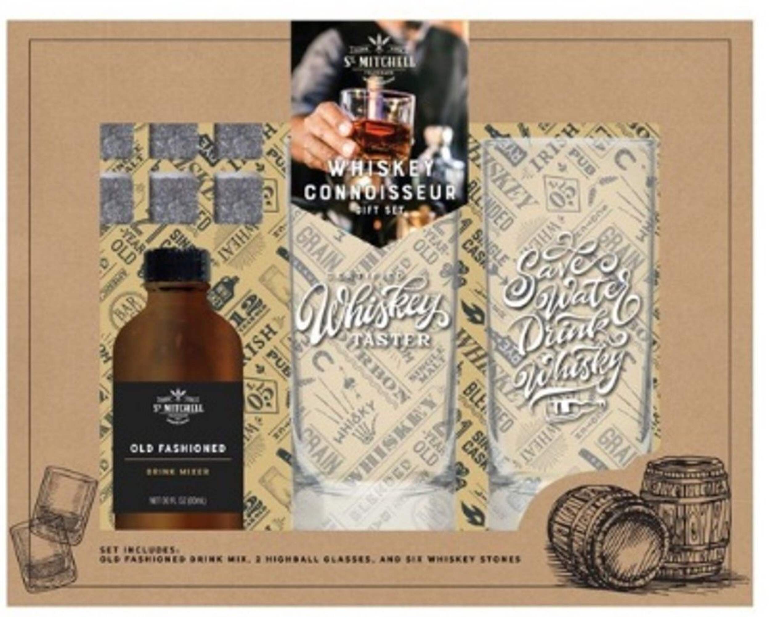 Coffret-cadeau mélange whisky et verres Thoughtfully Front_Flat
