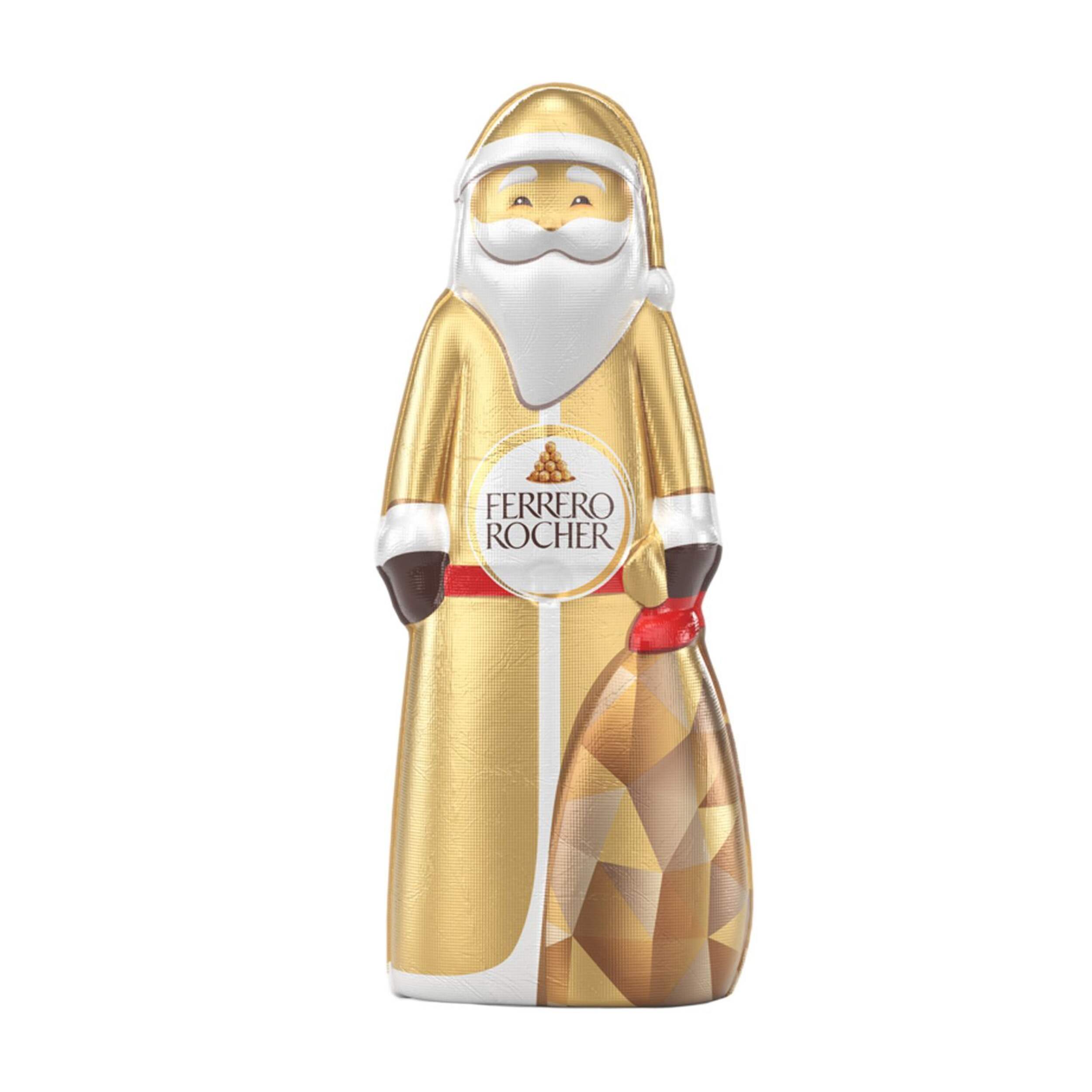 Père Noël creux au chocolat aux noisettes Ferrero Rocher, 70 g Front_Flat