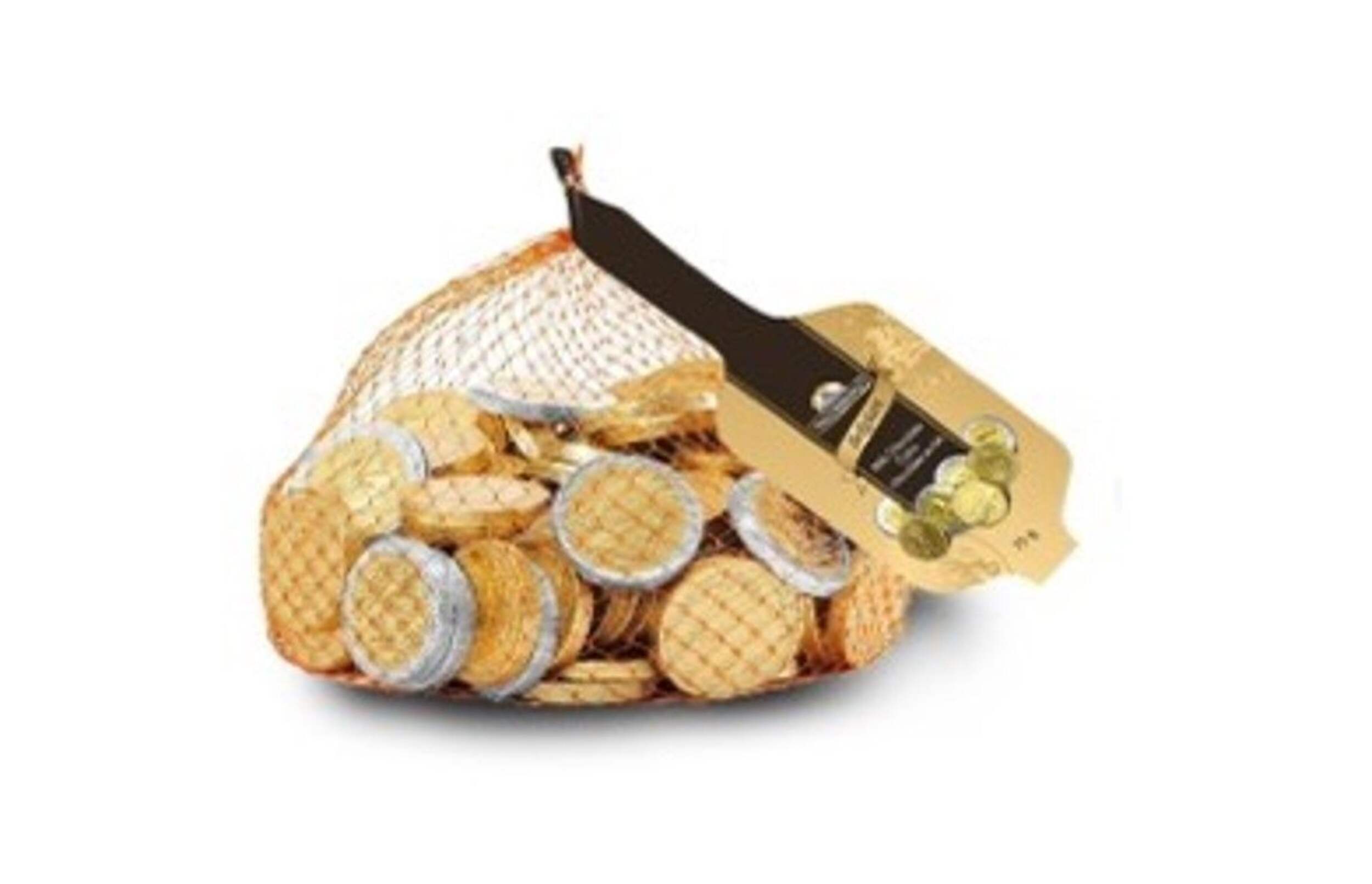 Waterbridge Belgian Chocolate Coins with Gold Foil, 50-g Front_Elevated