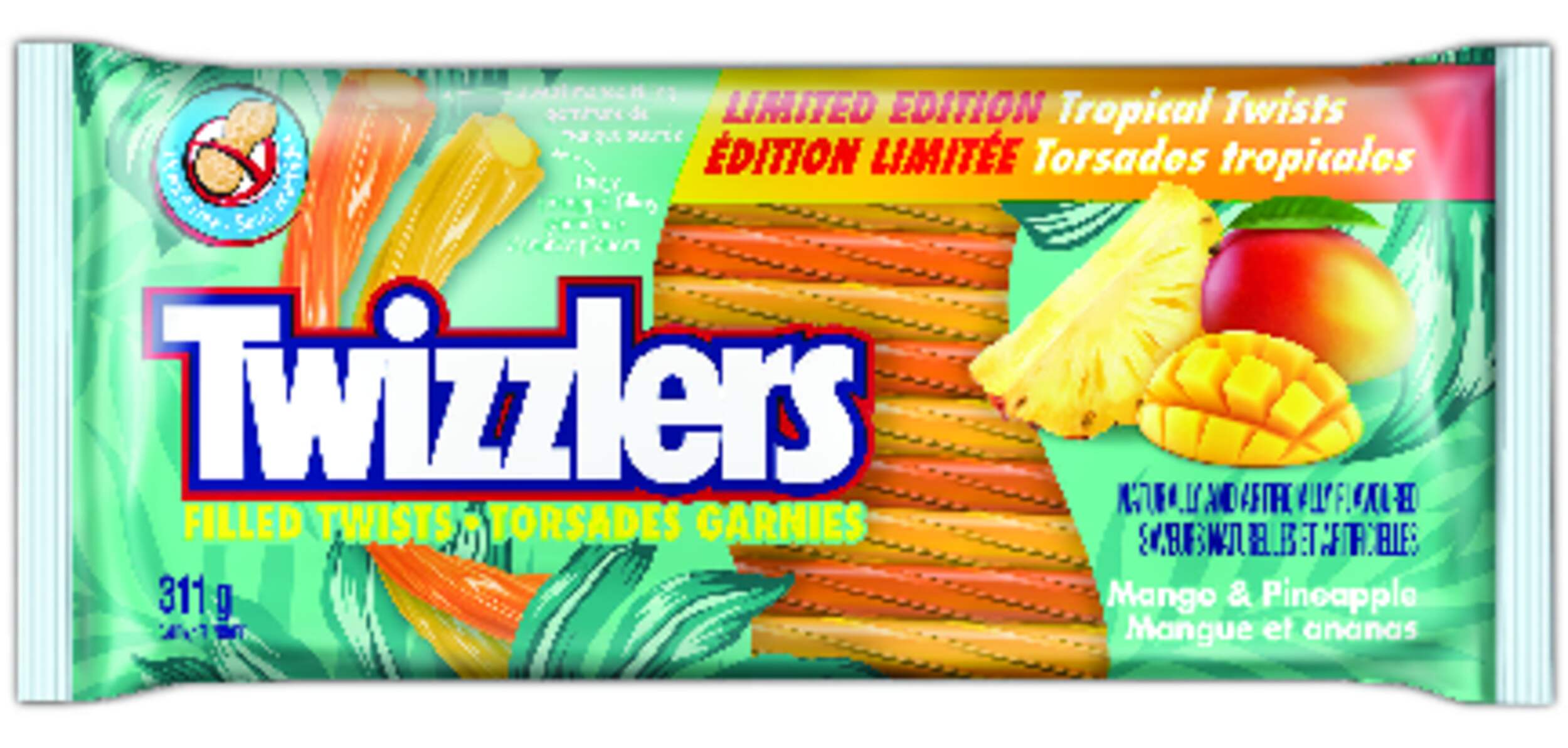 Twizzler TroPical Twists Mango & PineaPPle Filled Twists, 340-g Front_Flat