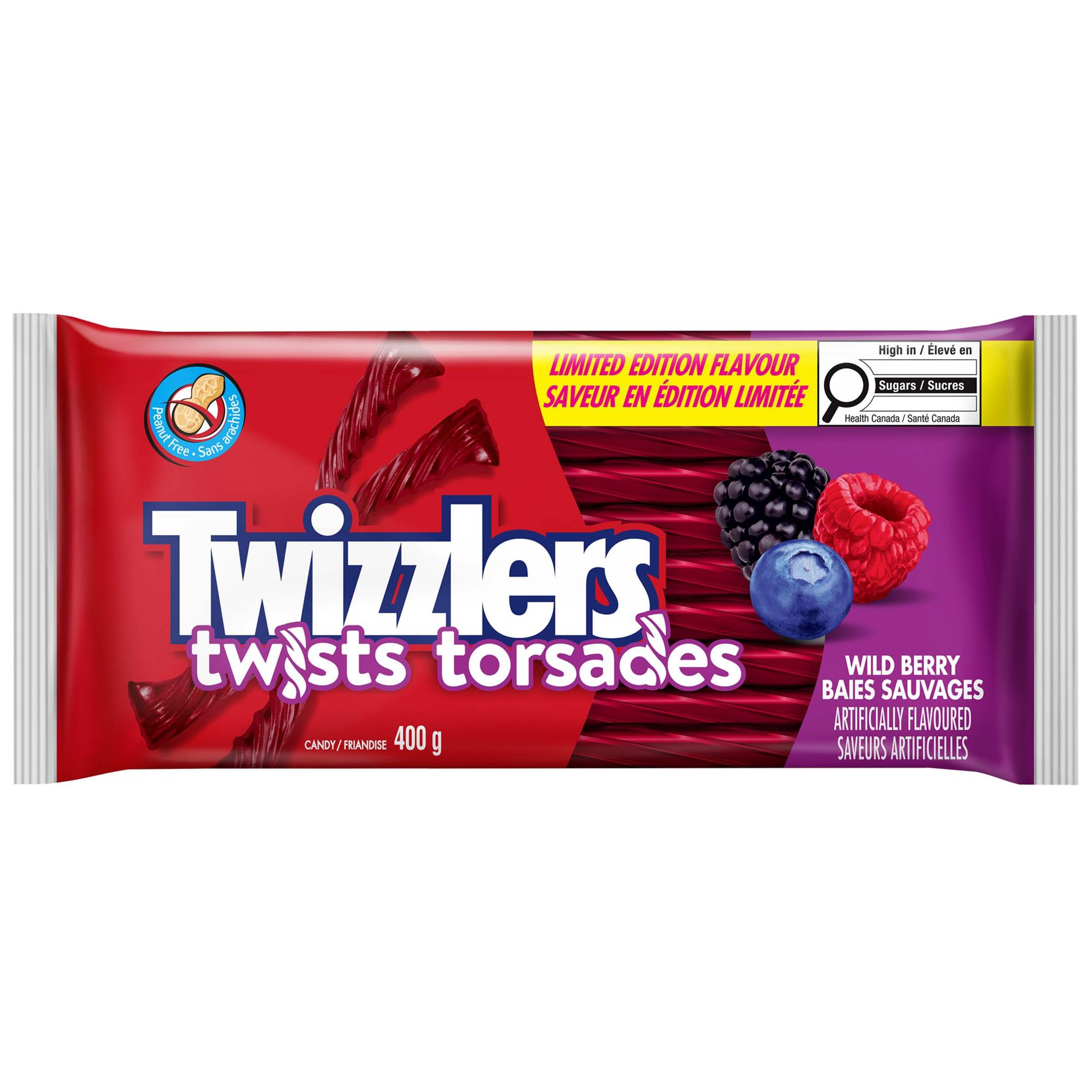 Bonbons Twizzlers Wild Berry Twists à la réglisse, 400 g Front_Flat