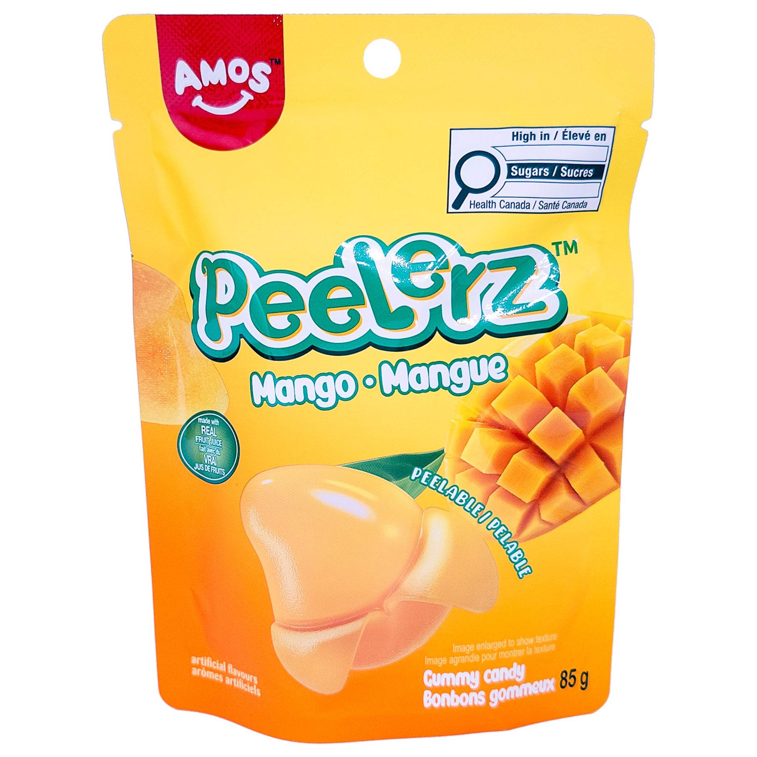 Amos Peelerz Gummy Mango Peelable Gummy Candy, 85-g Front_Flat