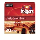 Keurig Folgers Lively Colombian Medium Roast K-Cup® Coffee Pods, 270-g, 30-pk Front_Flat