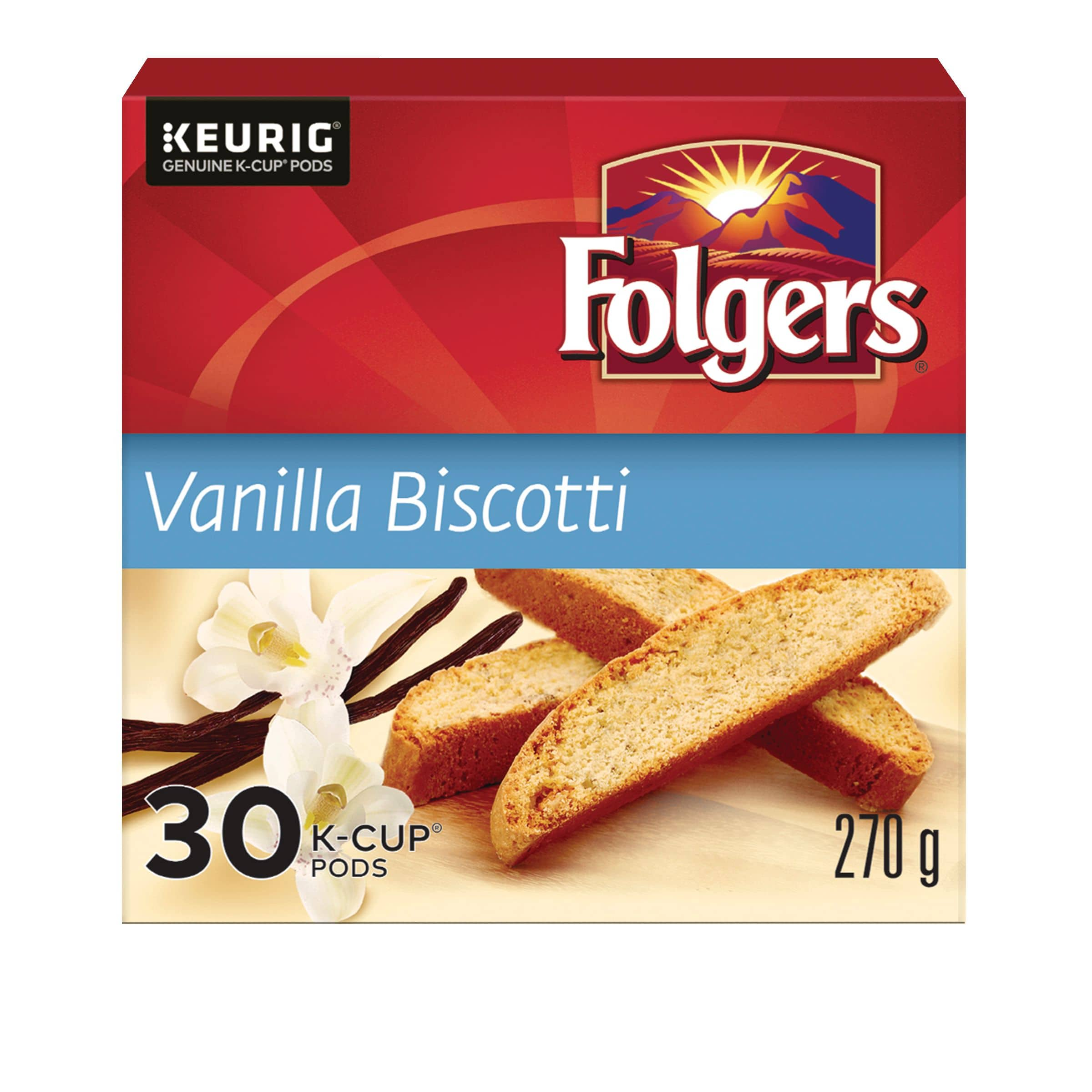 Keurig Folgers Vanilla Biscotti K-Cup® Coffee Pods, 270-g, 30-pk ...