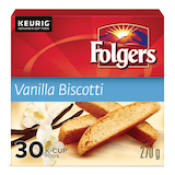 Keurig Folgers Vanilla Biscotti K-Cup® Coffee Pods, 270-g, 30-pk Front_Elevated