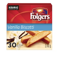 Keurig Folgers Vanilla Biscotti K-Cup® Coffee Pods, 270-g, 30-pk Front_Elevated
