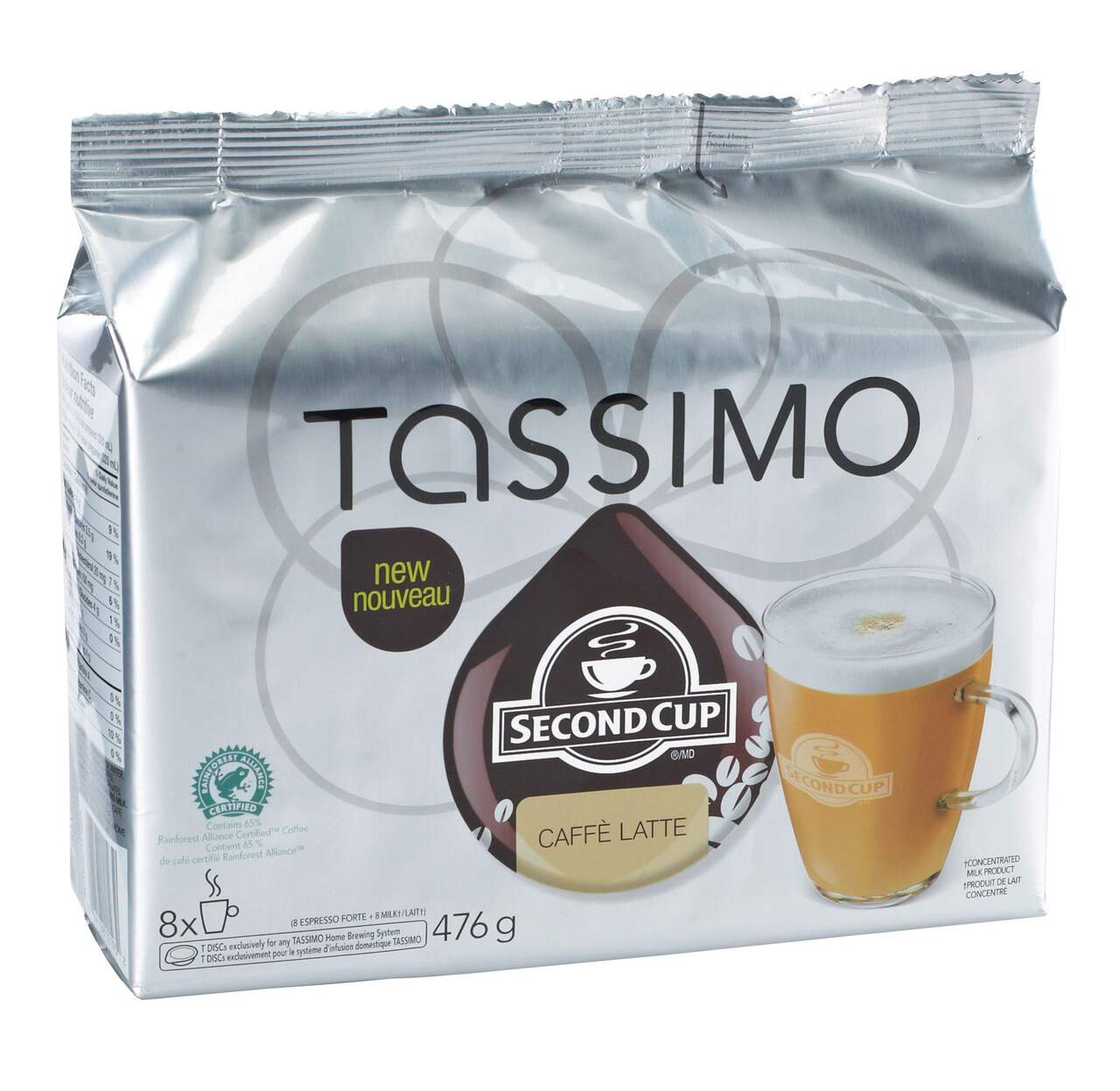 Dosettes T-Discs Tassimo, Latté au thé vert, paq. 8