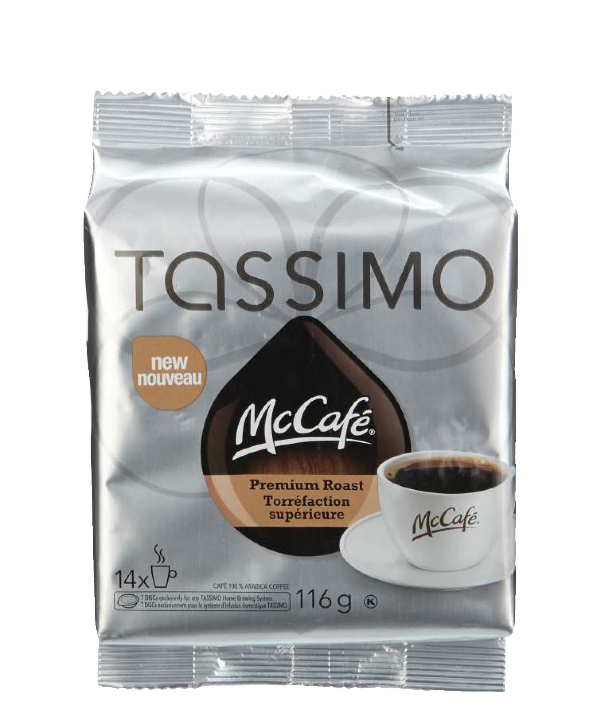 Tassimo McCafe Premium Roast Coffee T-Discs, 116-g, 14-pk Front_Flat