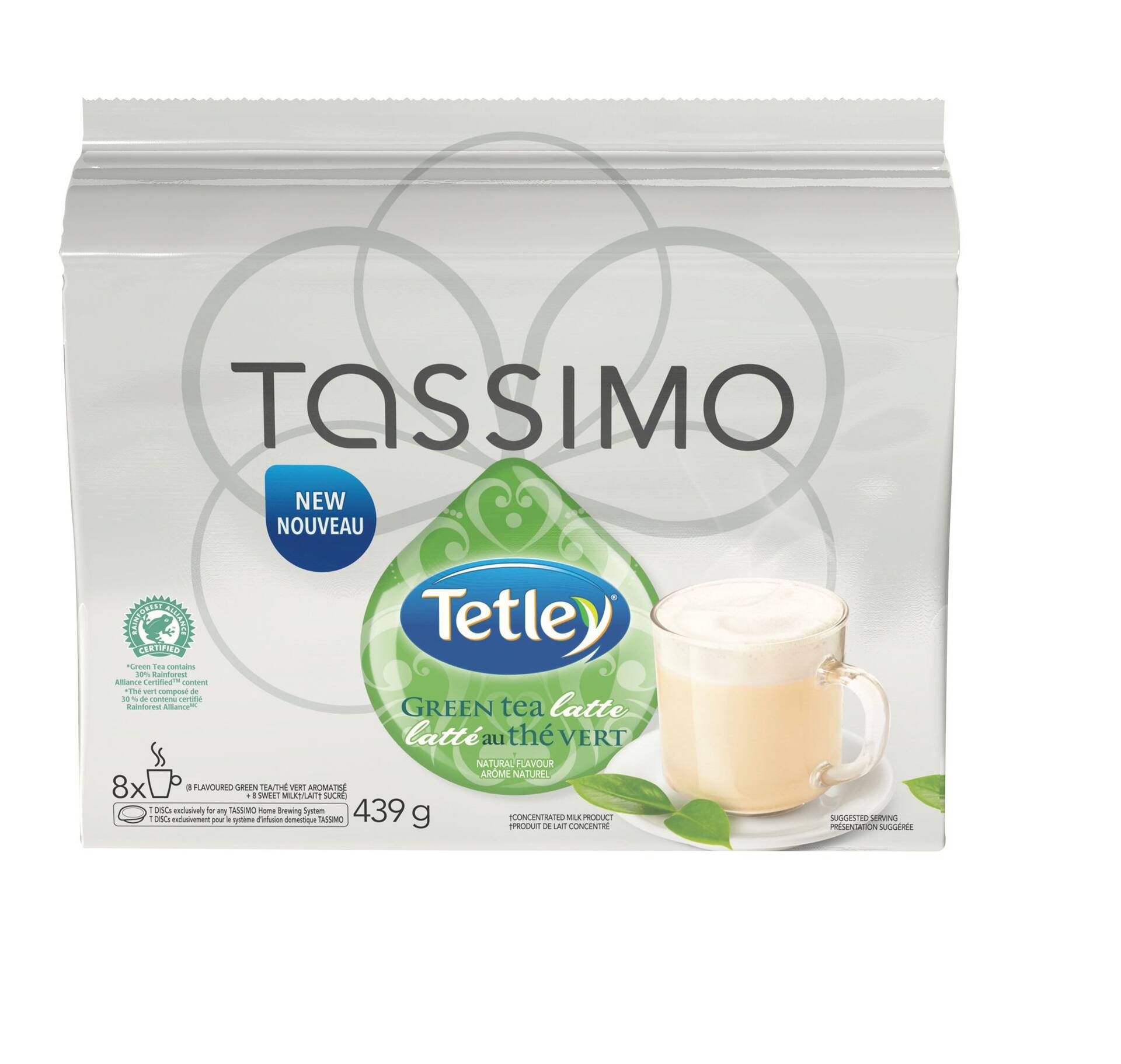 Dosettes T-Discs Tassimo, Latté au thé vert, paq. 8