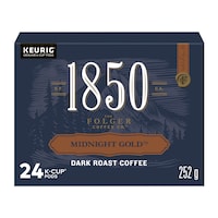 Keurig Folgers 1850 Midnight Gold Dark Roast K-Cup® Coffee Pods, 252-g, 24-pk Front_Elevated