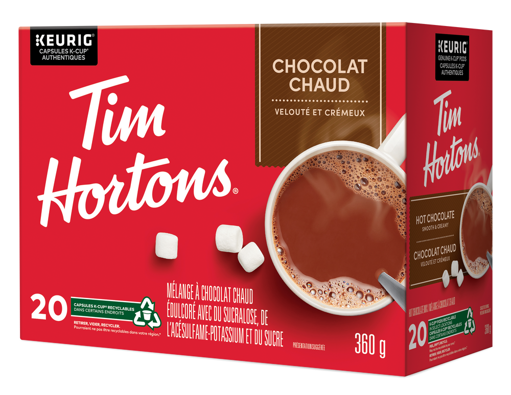 Dosettes Keurig Tim Horton K-Cup mélange de chocolat chaud lisse et  crémeux, 360 g, paq. 20
