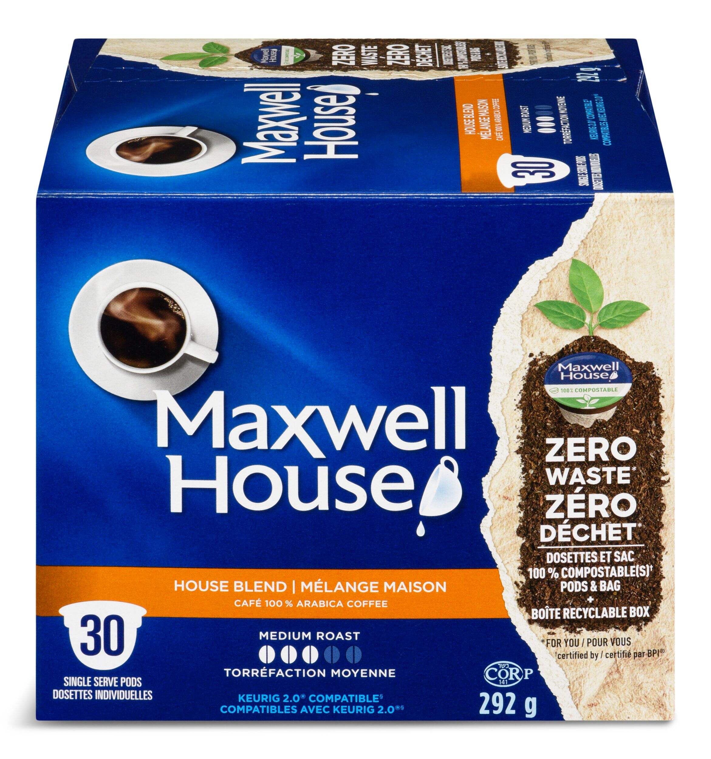 Maxwell House House Blend K-Cup Pods, 30-pk Front_Elevated