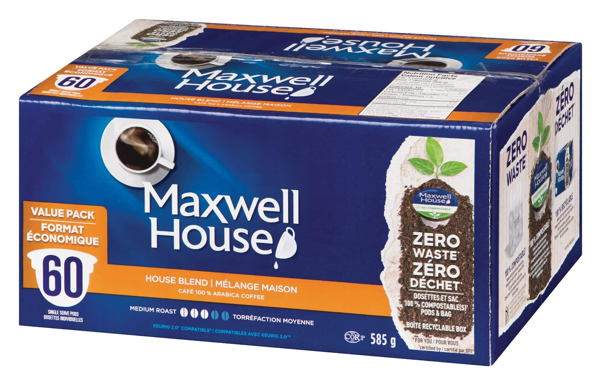 Maxwell House House Blend Medium Roast K-Cup® Coffee Pods, 585-g, 60-pk ...