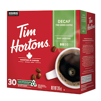 Keurig Tim Hortons Decaf Fine Grind Medium Roast K-Cup® Coffee Pods, 315-g, 30-pk