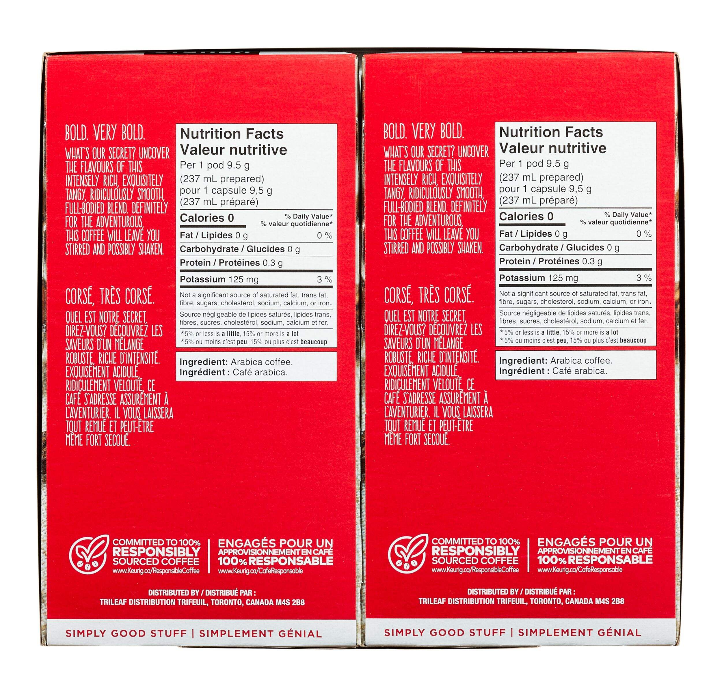 Keurig FRANK Dark Roast K-Cup® Coffee Pods, 570-g, 60-pk Back_Flat