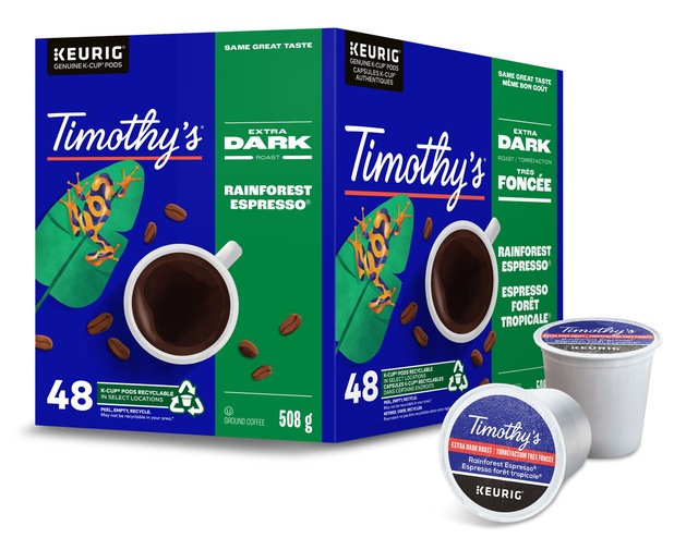 Keurig Timothy's Rainforest Espresso Extra Dark Roast KCup® Coffee