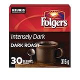 Keurig Folgers Intensely Dark Roast K-Cup® Coffee Pods, 315-g, 30-pk Front_Elevated