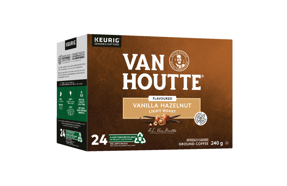 Keurig Van Houtte Vanilla Hazelnut Light Roast Coffee KCup Pods, 24pk
