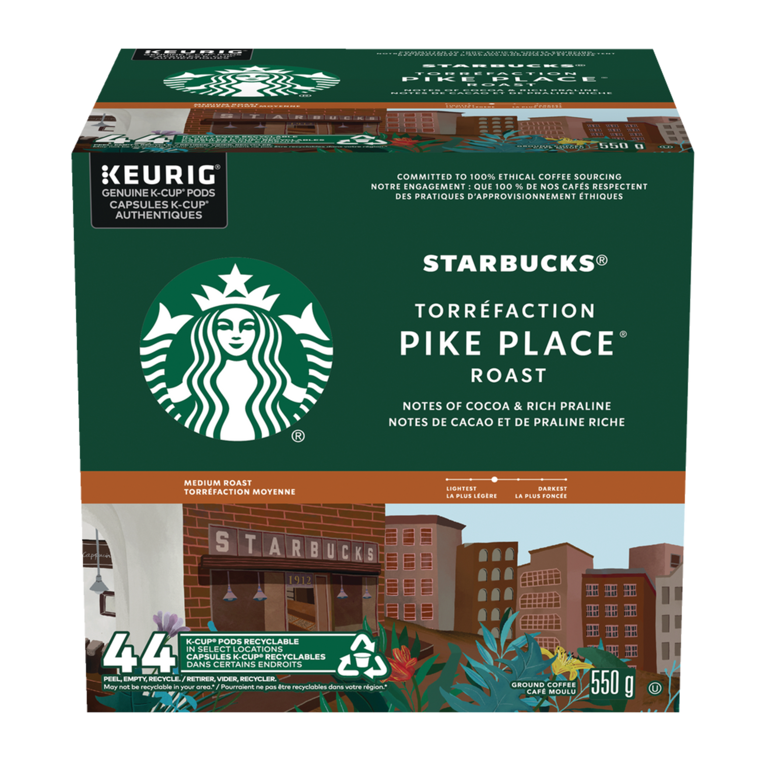 Keurig Starbucks Pike Place Medium Roast K-Cup® Coffee Pods, 550-g, 44-pk Front_Elevated