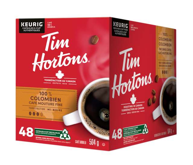 Keurig Tim Horton's 100% Colombian Dark Medium Roast K-Cup® Coffee Pods ...