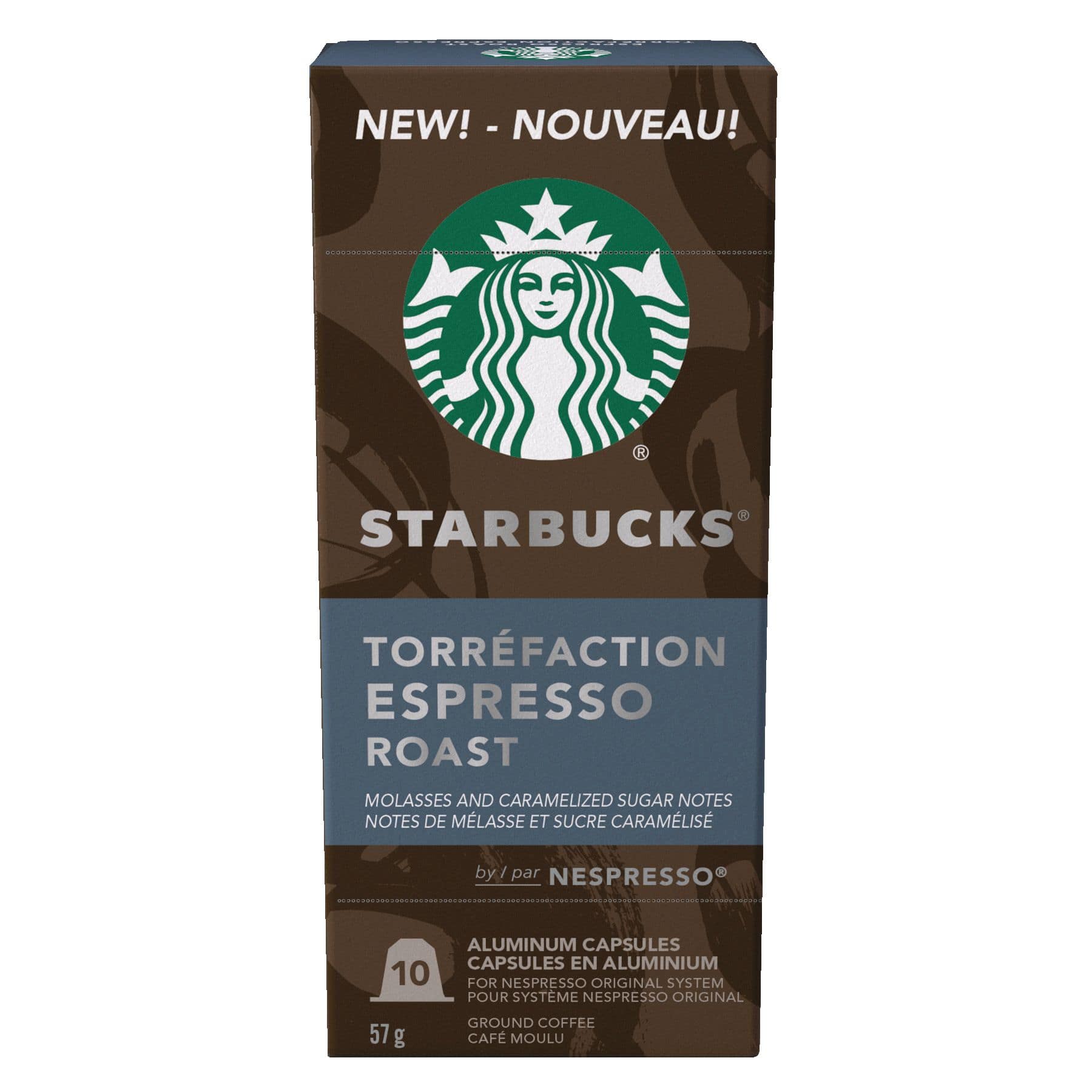 Nespresso Starbucks Espresso Roast Coffee Capsules, 57-g, 10-pk