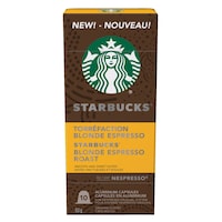 Nespresso Starbucks Blonde Espresso Roast Coffee Capsules, 53-g, 10-pk Front_Elevated