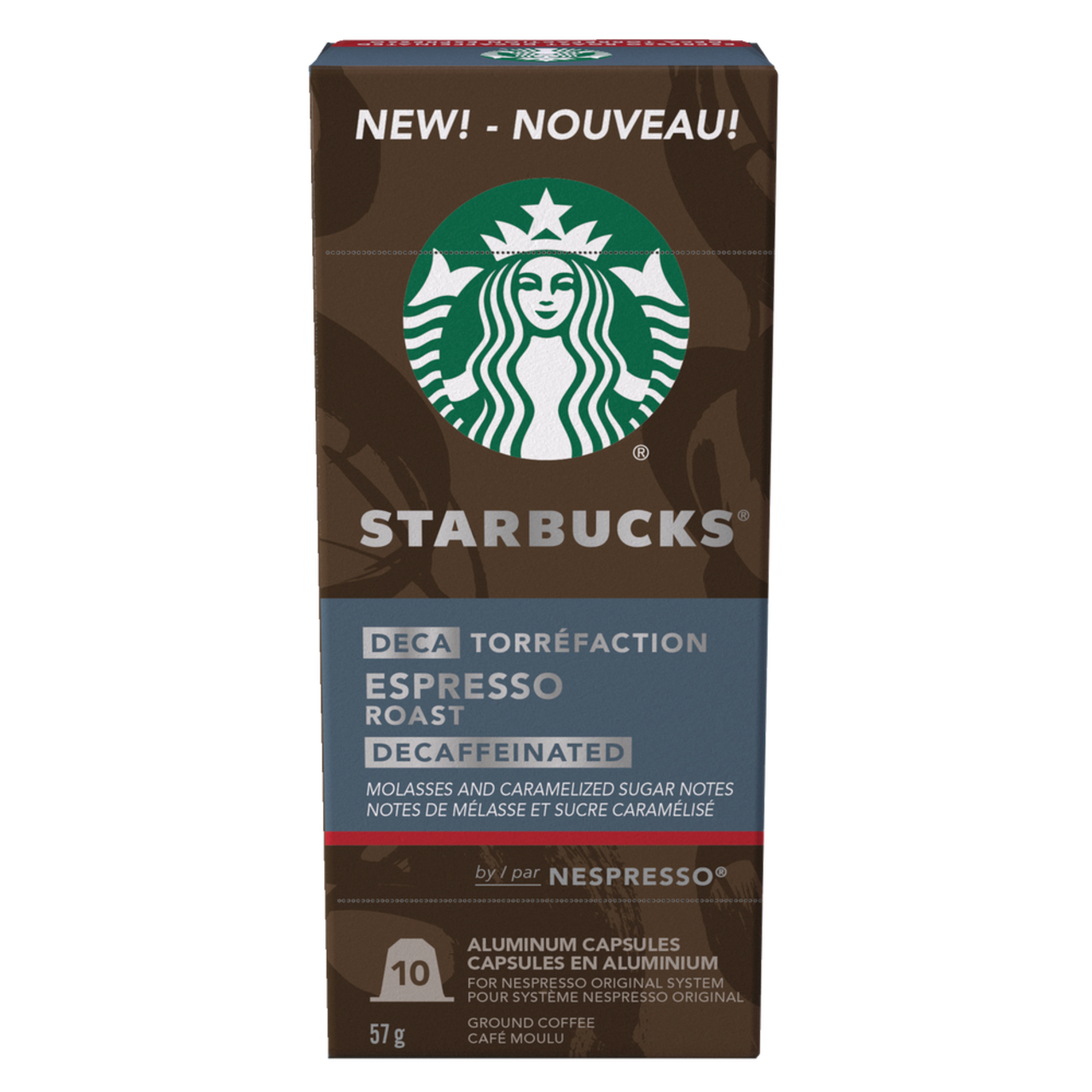 Nespresso Starbucks Espresso Roast Decaffeinated Coffee Capsules 57 g 10 pk