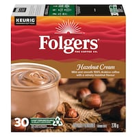 Keurig Folgers Hazelnut Cream Mild & Smooth K-Cup® Coffee Pods, 270-g, 30-pk Front_Elevated