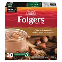 Dosettes de café K-Cup Keurig Folgers, crème de noisette, doux et onctueux, 270 g, paq. 30 Front_Elevated