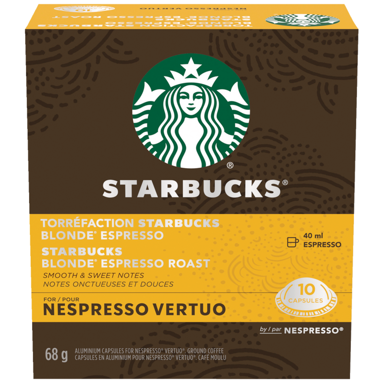 Café Starbucks by Nespresso Vertuo, espresso blonde, paq. 8