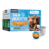 Van Houtte Brew Over Ice Caramel Vanilla Medium Roast K-Cup® Coffee Pods, Recyclable, 115-g, 10-pk Composite_or_Mixed