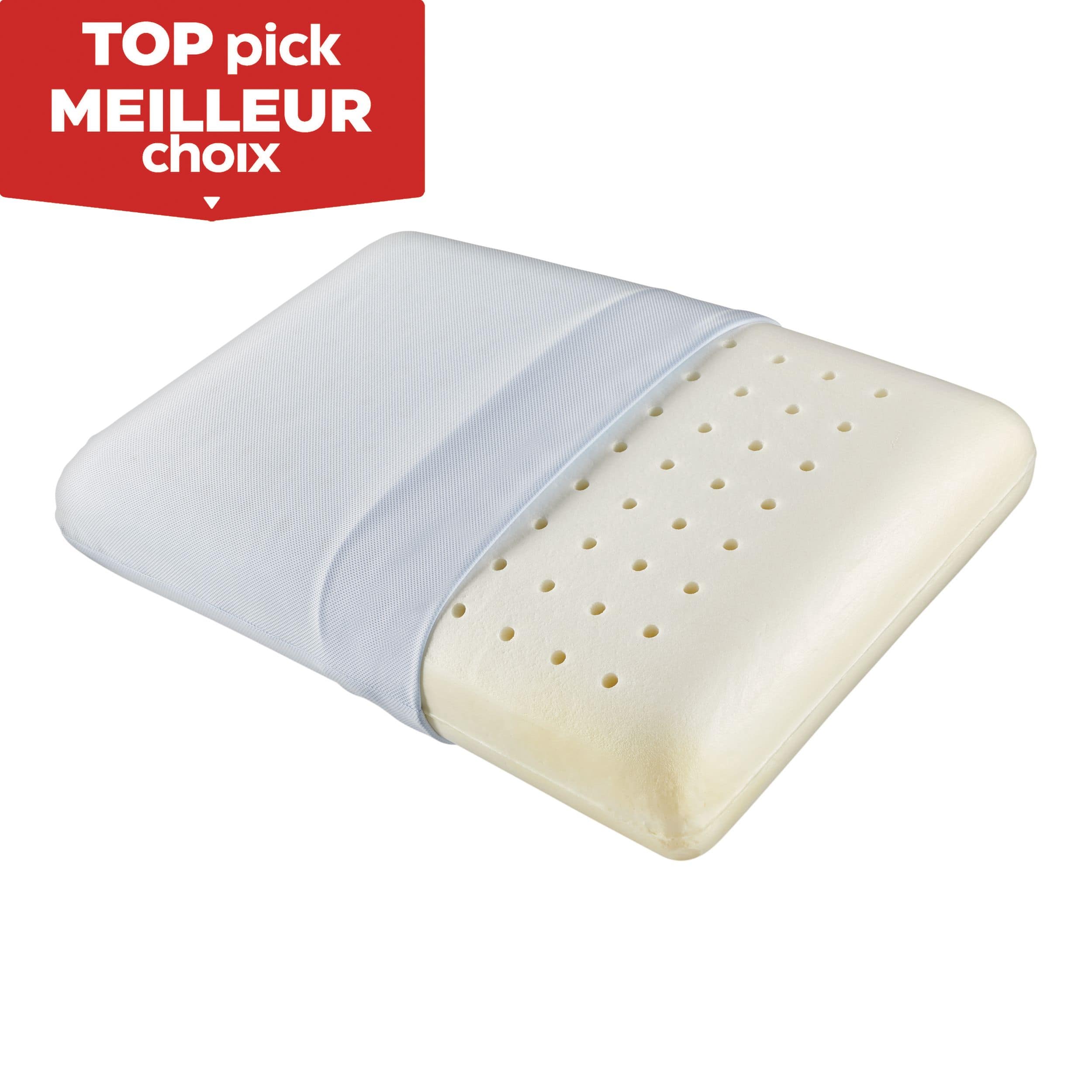 For Living Ergonomic Ventilated Memory Foam Pillow with Coolmax Cover,  Standard, 25-in x 16-in