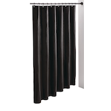 For Living PEVA Honeycomb Textured Shower Curtain, Black, 70x72-in Front_Three_Fourths_Angled_Right