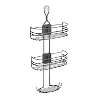 Type A Adjustable Rust-Resistant 4-Way Shower Caddy with Lock Top, Matte Black