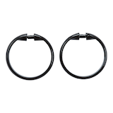 Anneaux de rideau de douche en plastique durable For Living, noir, paq. 12 Overhead_Flat