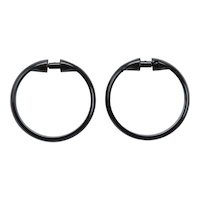 Anneaux de rideau de douche en plastique durable For Living, noir, paq. 12 Overhead_Flat