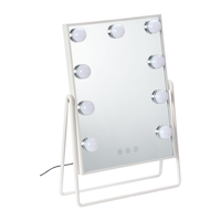 Miroir à DEL portatif réglable CANVAS pour maquillage, écran tactile et chargement USB, blanc, 15 po
