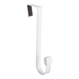 Crochet de porte simple moderne Type A, blanc, 1 po, 5 lb Front_Three_Fourths_Angled_Right
