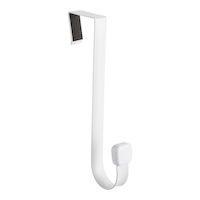Type A Modern Over-The-Door Single Hook, White, 1-in