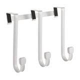 Crochet de porte triple moderne Type A, blanc, 9 po, 5 lb Front_Three_Fourths_Angled_Right