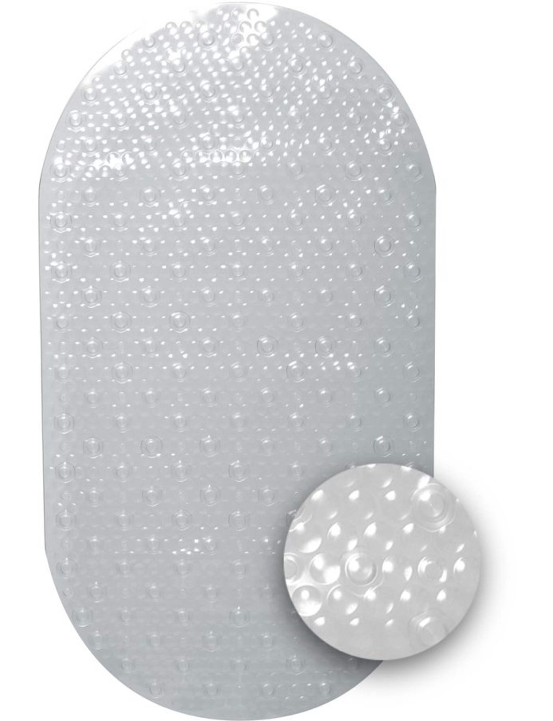 For Living Anti-Slip Bath Tub Mat, Clear, 28-in x 15-in Overhead_Flat