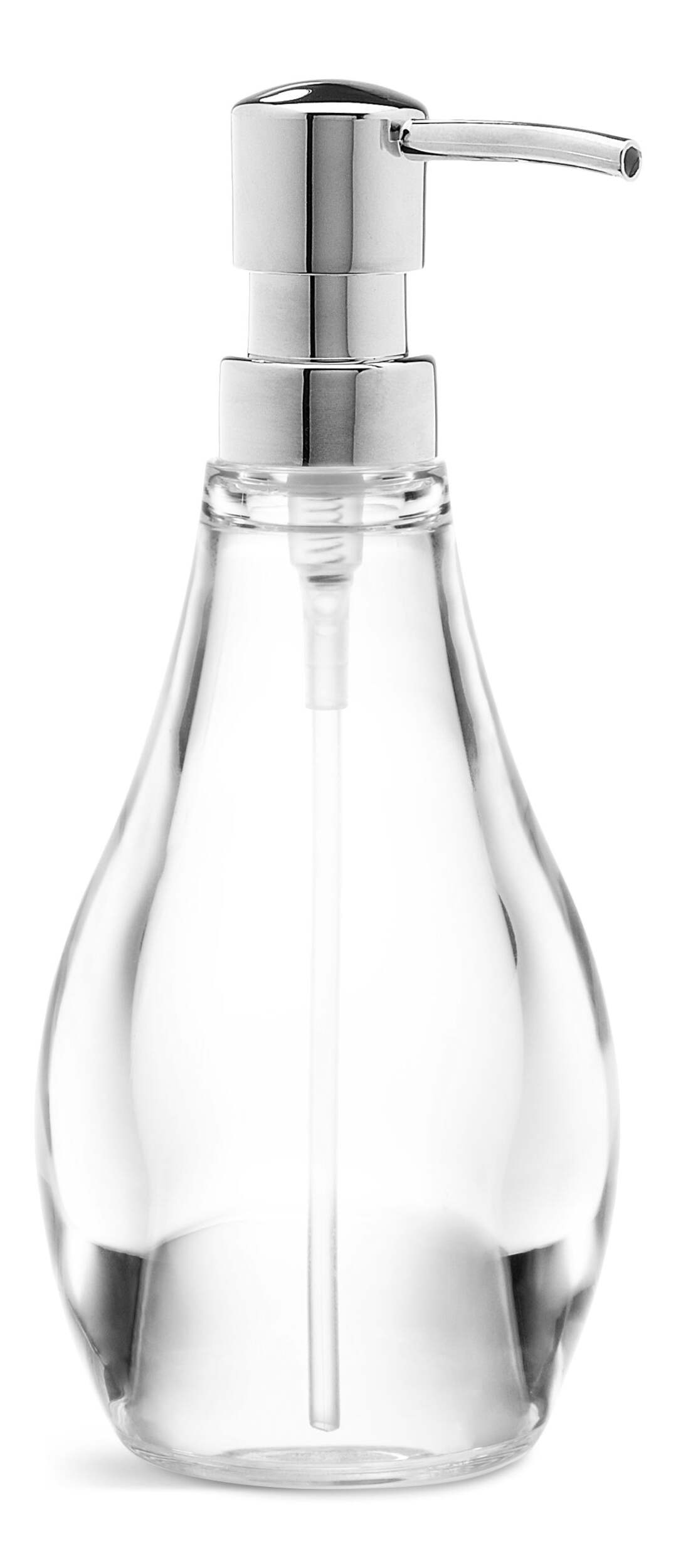 Umbra Acrylic Droplet Soap Pump Front_Three_Fourths_Angled_Right