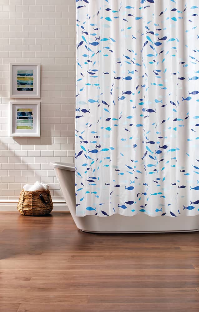CANVAS Cleanse PEVA Colourful Fish Shower Curtain, 72-in x 72-in