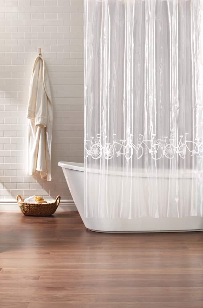 Cleanse Bicycles Shower Curtain, Liner Not Required Shower Curtain