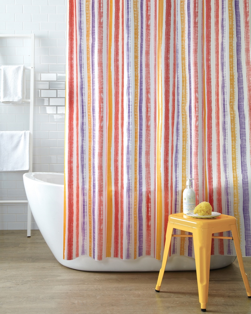 Brushstroke Stripe Shower Curtain, MultiColour Canadian Tire
