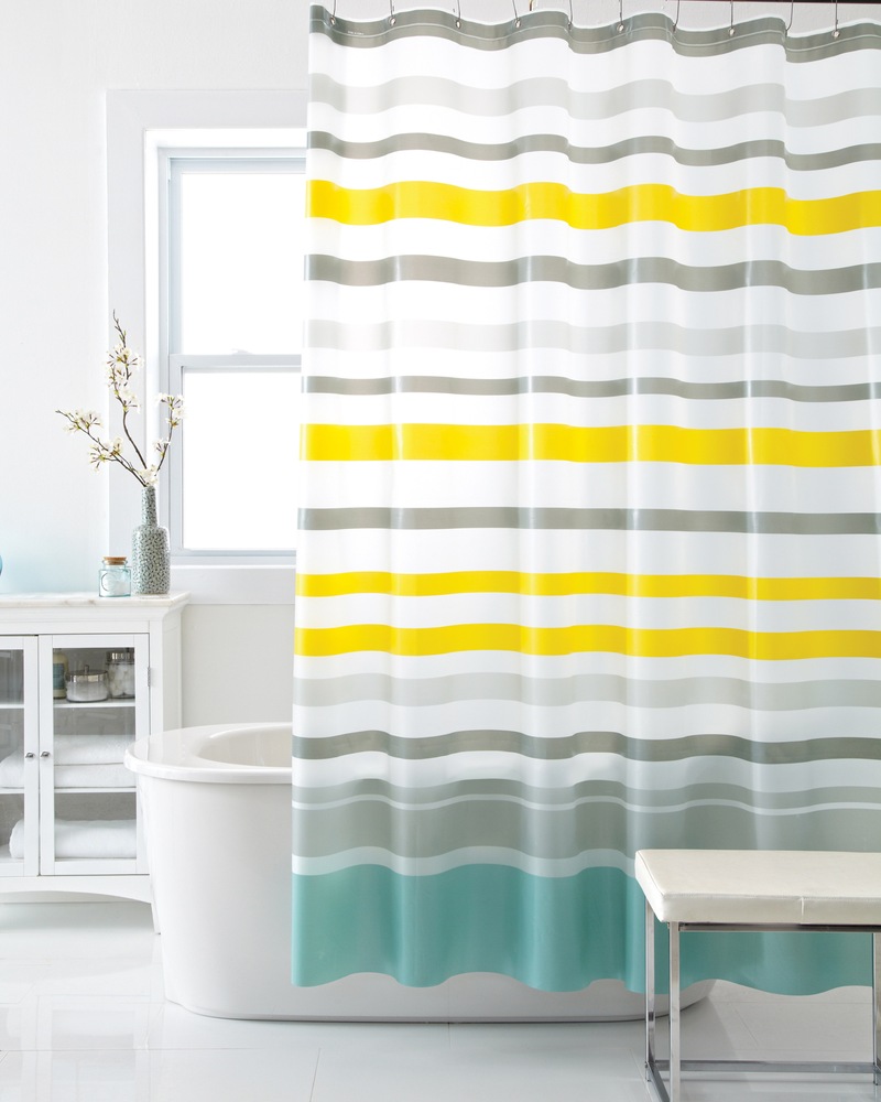Brushstroke Stripe Shower Curtain, Cabana Grey Canadian Tire