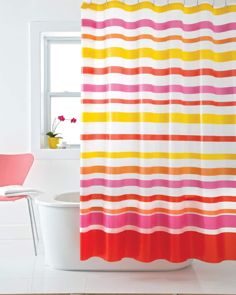 Brushstroke Stripe Shower Curtain, Cabana Red | Canadian Tire