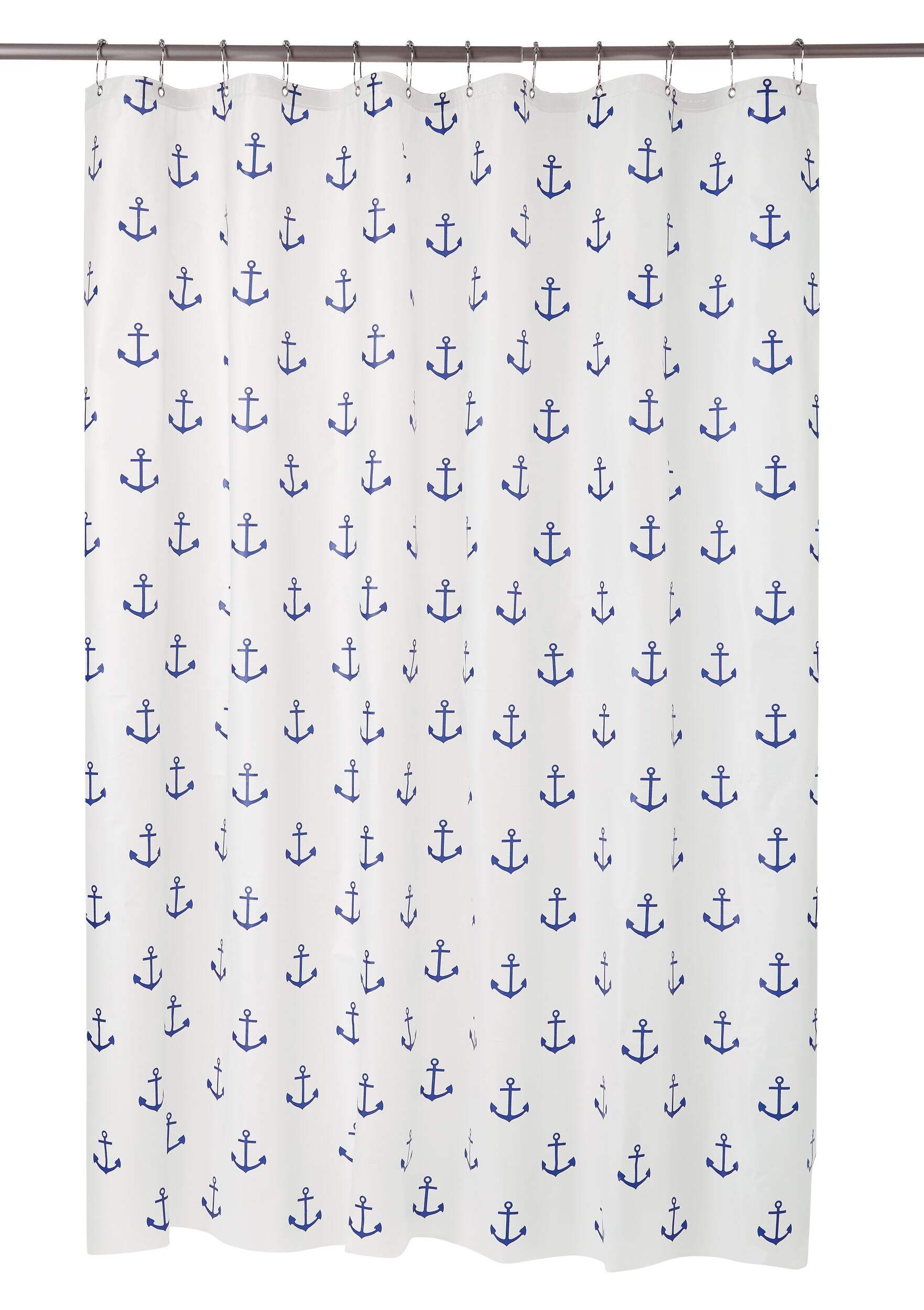 Rideau de douche Cleanse, ancres, bleu Front_Flat