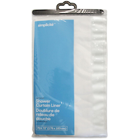 Simplicite PEVA LightweightShower Curtain Liner, Assorted Colours, 70-in x 72-in Front_Flat