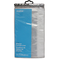 Doublure de rideau de douche Simplicité en CAV/E, poids léger, couleurs variées, 70 x 72 po